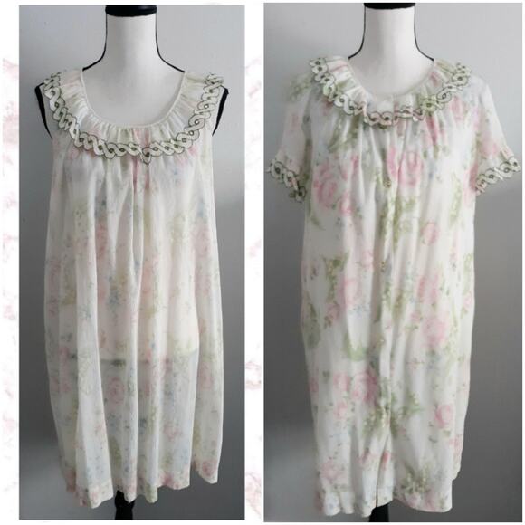 VTG Komar Nightgown & Robe Set - Picture 1 of 9
